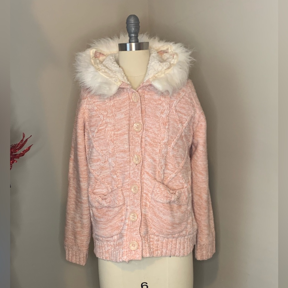 Lizmelo Cute Pink Knitted Cardigan Sweater